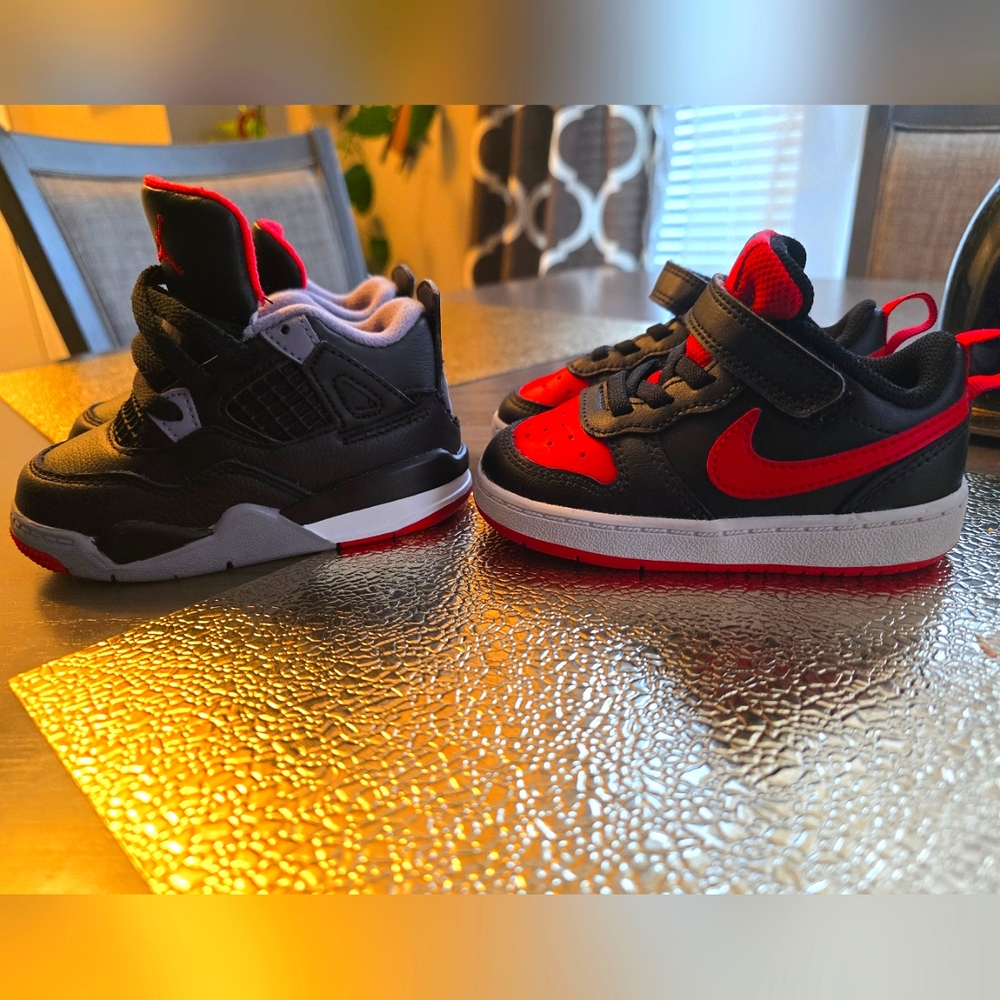 Air Jordan 4 bred and Nike low 6c toddler shoes